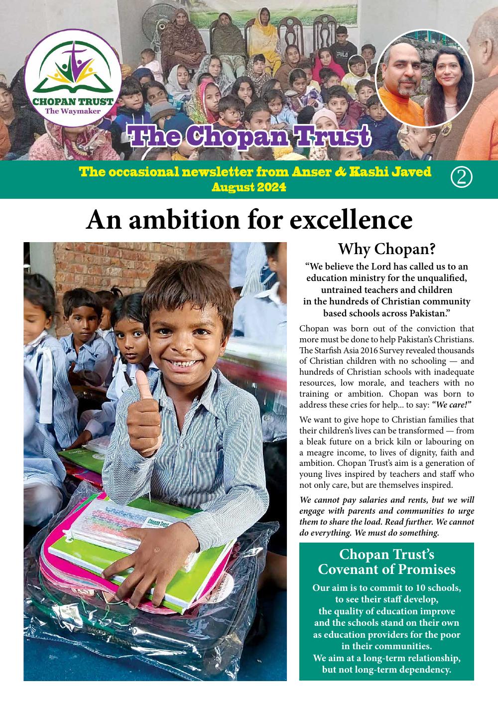 An ambition for excellence: why Chopan?