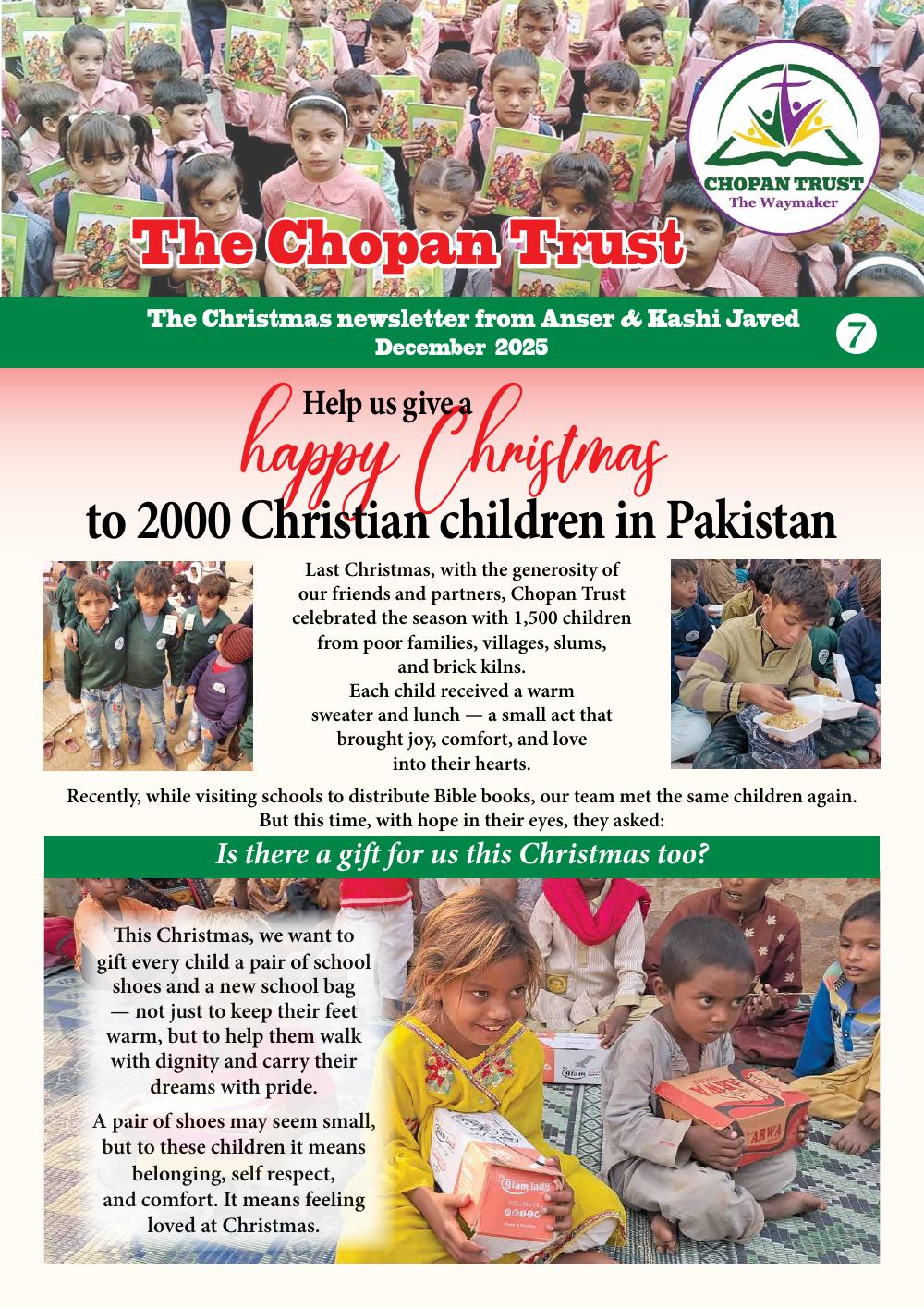 Help us give a happy Christmas to 2000 children