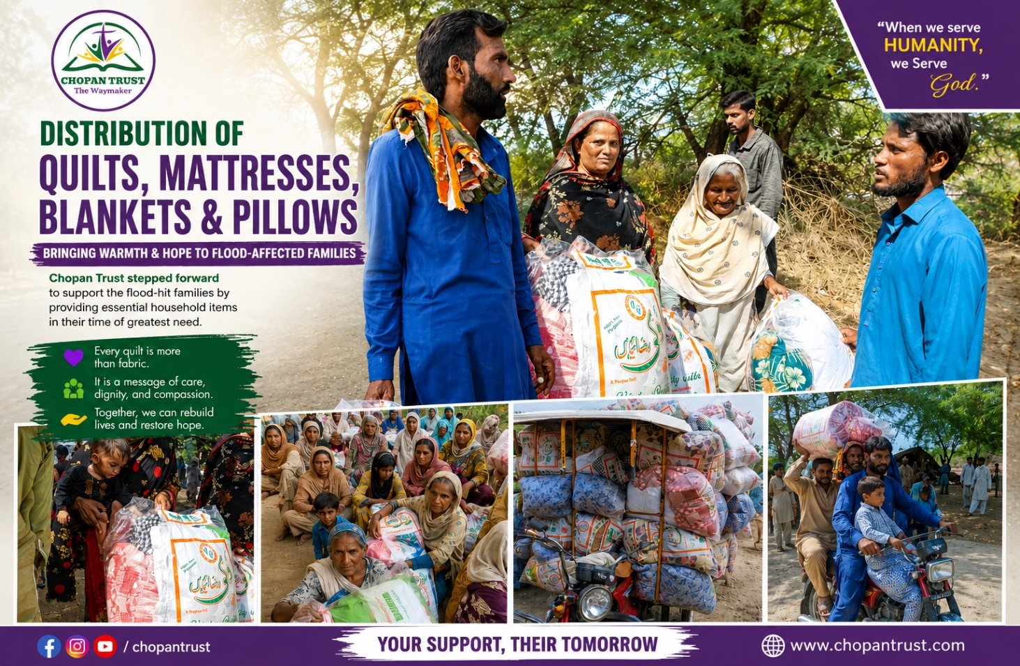Distributing quilts for winter