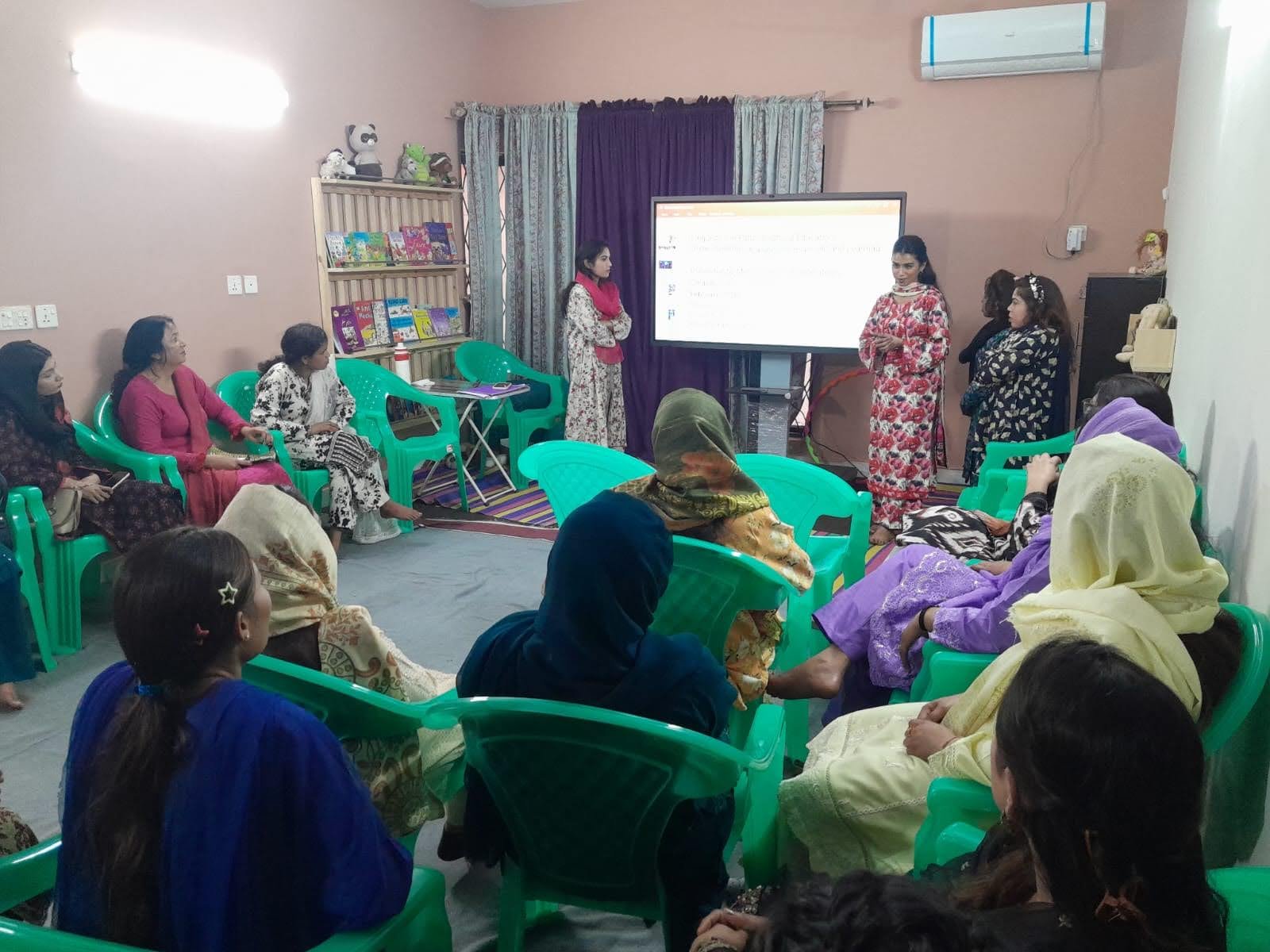 Teachers in a training session